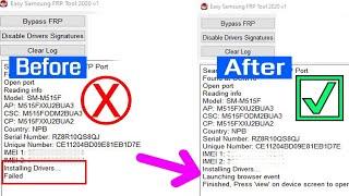 samsung esay frp tool 2020 installing drivers failed / fix launching browser event