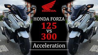 Honda Forza 125 vs. 300 (Acceleration)