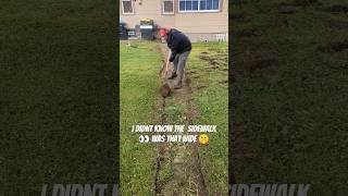 Sidewalk Was WIDER Than Expected! #landscaping #edging #grassmastermatt #shorts