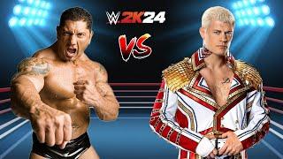 WWE 2K24 Batista Vs Cody Rhodes - Extreme Rules Match - Undisputed WWE Universal  Championship