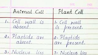 Difference between Animal cell and Plant cell
