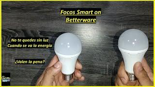 Focos Smart on de betterware. Para tener iluminada tu casa aunque se vaya la luz.