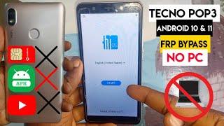 Tecno Pop3 (BB2) frp bypass android 10 | TECNO POP 3 Google Account Remove | Without Pc | New method