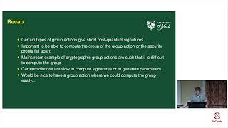 PQCrypto 2023: Session I: SPDH-Sign: Post-quantum Group-based Signatures (Christopher Battarbee)