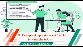 16. Example of input statement 'cin' for int variables  in c++ in Urdu and Hindi