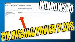 FIX Missing Power Plans In Windows 10 Tutorial | Missing High Performance Power Plan