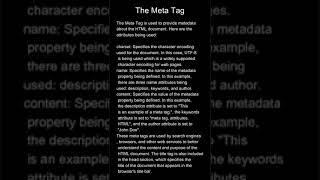 10 Meta Tag And All Attributes #shorts  #codingtips #coding #programming #html