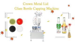 Automatic Glass Bottles Crown Metal Lid Capping Machine