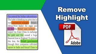 How to remove all highlights from a pdf file (Edit PDF) using Adobe Acrobat Pro DC