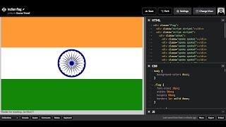 How to make Indian flag in HTML CSS. With perfect Ashok Chakra in HTML and CSS