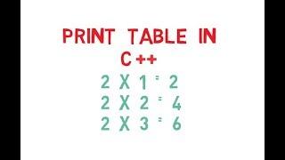 Print Table in C++ using For Loop
