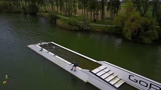 4K DJI mavic drone view of Ken Van Accolyen wakeboarding at Lakeside Paradise Knokke 2017