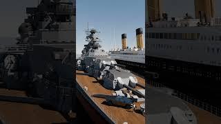 Titanic and Bismarck battleship #titanic