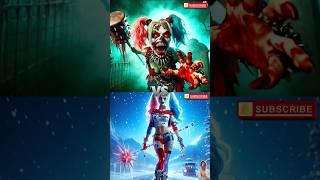 The battle between Joker, harley quinn, Elsa, VS wednesday ... Joker zombie, harley quinn zombie