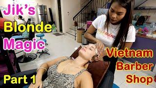 Vietnam Barber Shop Jik's Blonde Magic - Seoul Massage (Bangkok, Thailand) Part 1 ASMR