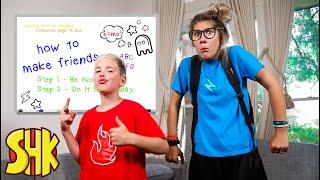 Noah's COOL VS AWKWARD! HOW TO MAKE FRIENDS Back To School Sis vs Bro Battle | SuperHeroKids