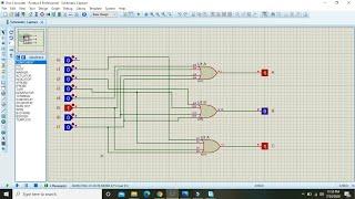 8 to 3 encoder in proteus | simulation of 8 to 3 encoder in proteus