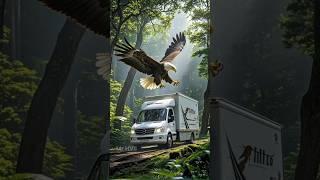 a giant eagle flies over the truck #shorts #truck #automobile #trukoleng #funny #trukbesar #eagles