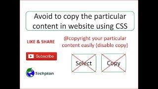 Disable copy for particular content in your website using CSS