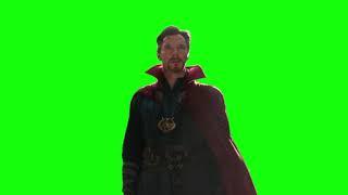 Doctor Strange arriving through a portal green screen