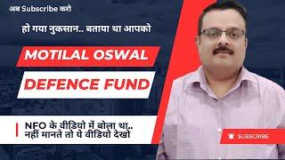 Motilal Oswal Nifty India Defence Index Fund - Already Predicted loss - See Reference Video