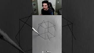 HOW TO DRAW A 3D CUBE ILLUSION #shorts