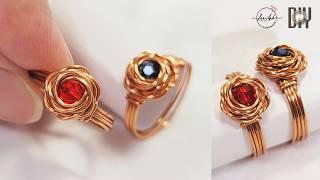 Jewelry making for beginners | Rose ring with beads | easy DIY jewelry with wire 1064