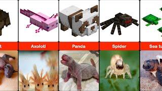 Minecraft New Born Animals in Real Life - Comparison