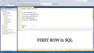How to get FIRST ROW in SQL