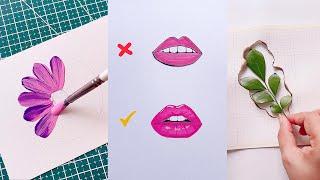 18 ART HACKS and PAINTING TECHNIQUES For Beginners ||  Easy Painting Technique || Painting