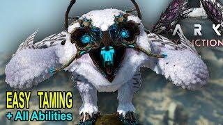 Ark HOW TO TAME SNOW OWL!! All Abilities Showcase!! Ark Survival Evolved Extinction Snow Owl Taming