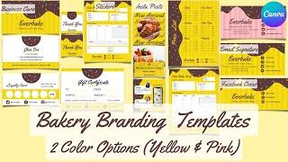 Editable Bakery branding Kit template in Canva | Printable template | Complete video tutorial