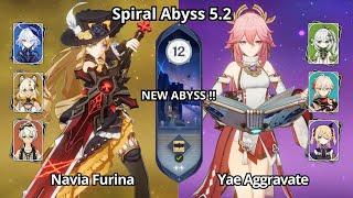 C0 Navia Furina & C0 Yae Aggravate - Spiral Abyss 5.2 Floor 12 Genshin Impact