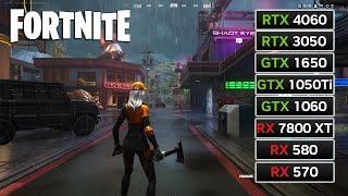 8 GPUs | Fortnite Chapter 6 Season 2 | RX 7800 XT, RX 580, RX 570, RTX 4060, RTX 3050, GTX 1650...