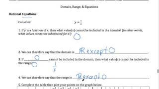 Domain & Range in Equations