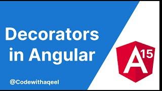 Angular Tutorial | Decorators in angular | How they work