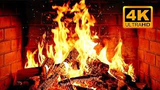  Cozy Fireplace 4K (12 HOURS). Fireplace with Crackling Fire Sounds. Fireplace Ambience