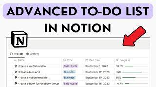 Build an Advanced To-do List in Notion with Me!