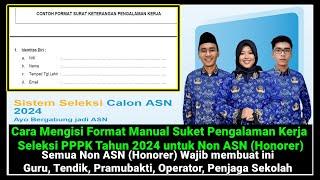 Cara Mengisi Format Manual Surat Keterangan Pengalaman Kerja Seleksi PPPK 2024 untuk Non ASN/Honorer