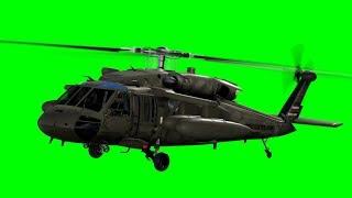 UH60 Army Helicopter Hovering Green Screen