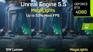 Unreal Engine 5.5 MegaLights Demo - Massive Up to 50% Performance Boost and Better Image Quality