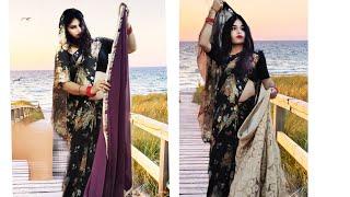 husband becomes housewife to help her wife in folding her sarees and lehenga.crossdresser husband