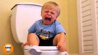 Funny Baby Cry Stuck in Toilet Wants His Mommy - Funny Baby Videos | Just Funniest