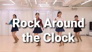 ROCK AROUND THE CLOCK Line Dance (Beginner)  Demo  l락어라운드더클락 라인댄스 I Linedance