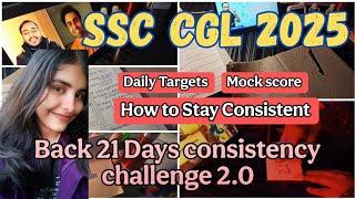 SSC CGL 2025 STUDY VLOG  || 21 days challenge  Study vlog India competitive Exams 