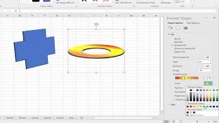 How to Insert Gradient Fill Color and Pattern Fill Effect into Shape in Microsoft Excel 2017