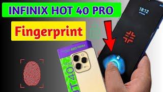 Infinix Hot 40 Pro Display Fingerprint Lock Setting | How to set fingerprint lock in infinix hot 40