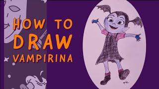 How to draw a Vampire Girl for Halloween - Vampirina - Fanart