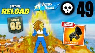 49 Elimination VEGETA Solo Vs Squads Reload "Zero Build" Gameplay Wins (Fortnite RELOAD chapter 6)