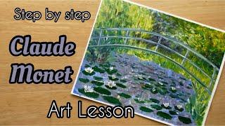 How to paint Monet’s Waterlilies: Impressionism Art Lesson